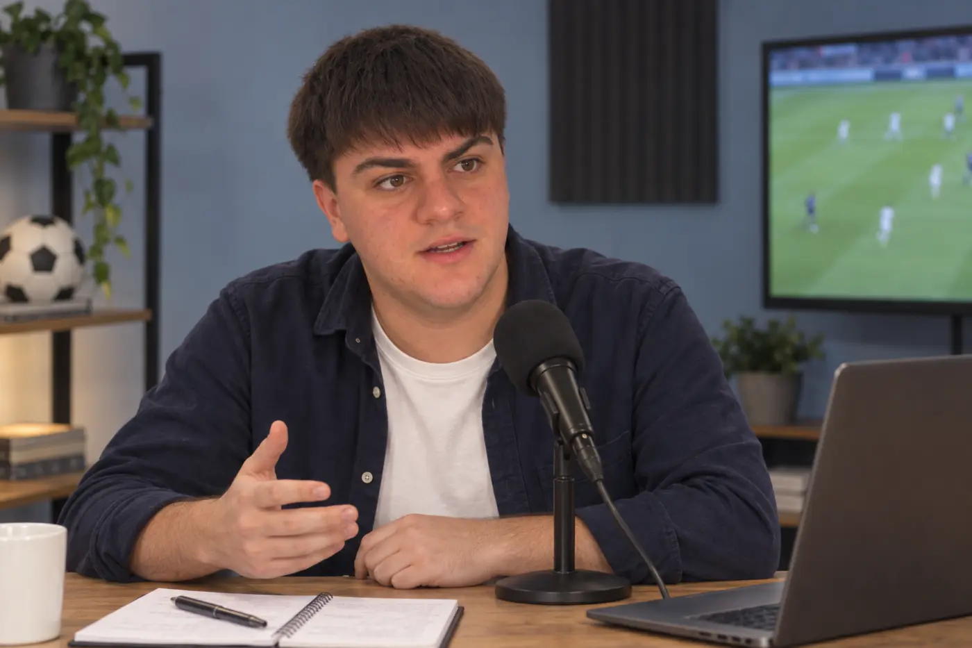 Matías Villar en una escena editorial de streaming deportivo